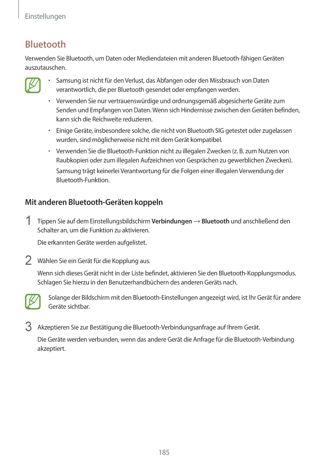 Samsung SM-G965FZKHDBT, SM-G960FZPDDBT, SM-G960FZAHDBT, SM-G960FZBDDBT manual Mit anderen Bluetooth-Geräten koppeln 