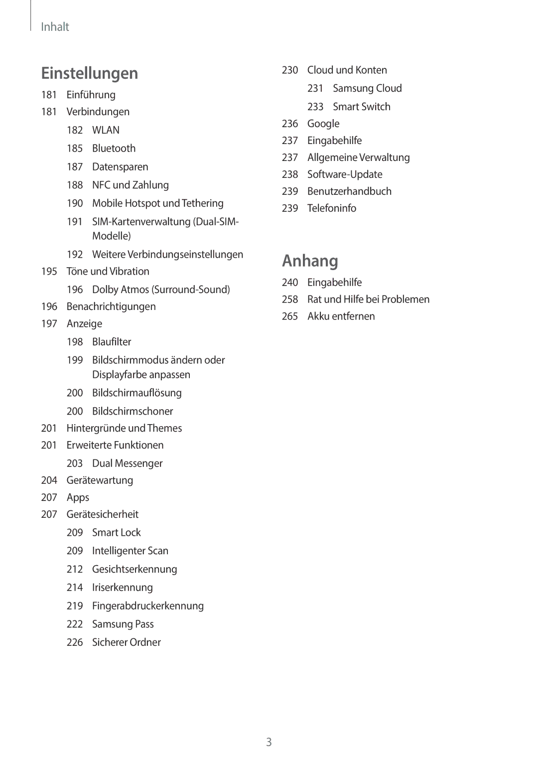 Samsung SM-G960FZBADBT manual Einführung, Anzeige Blaufilter, Eingabehilfe Rat und Hilfe bei Problemen Akku entfernen 