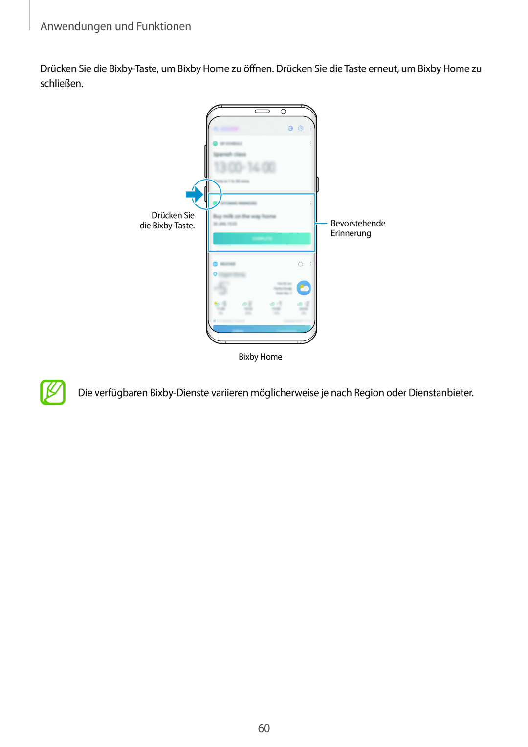 Samsung SM-G965FZPHDBT, SM-G960FZPDDBT, SM-G960FZAHDBT, SM-G960FZBDDBT, SM-G960FZBADBT Bevorstehende Erinnerung Bixby Home 