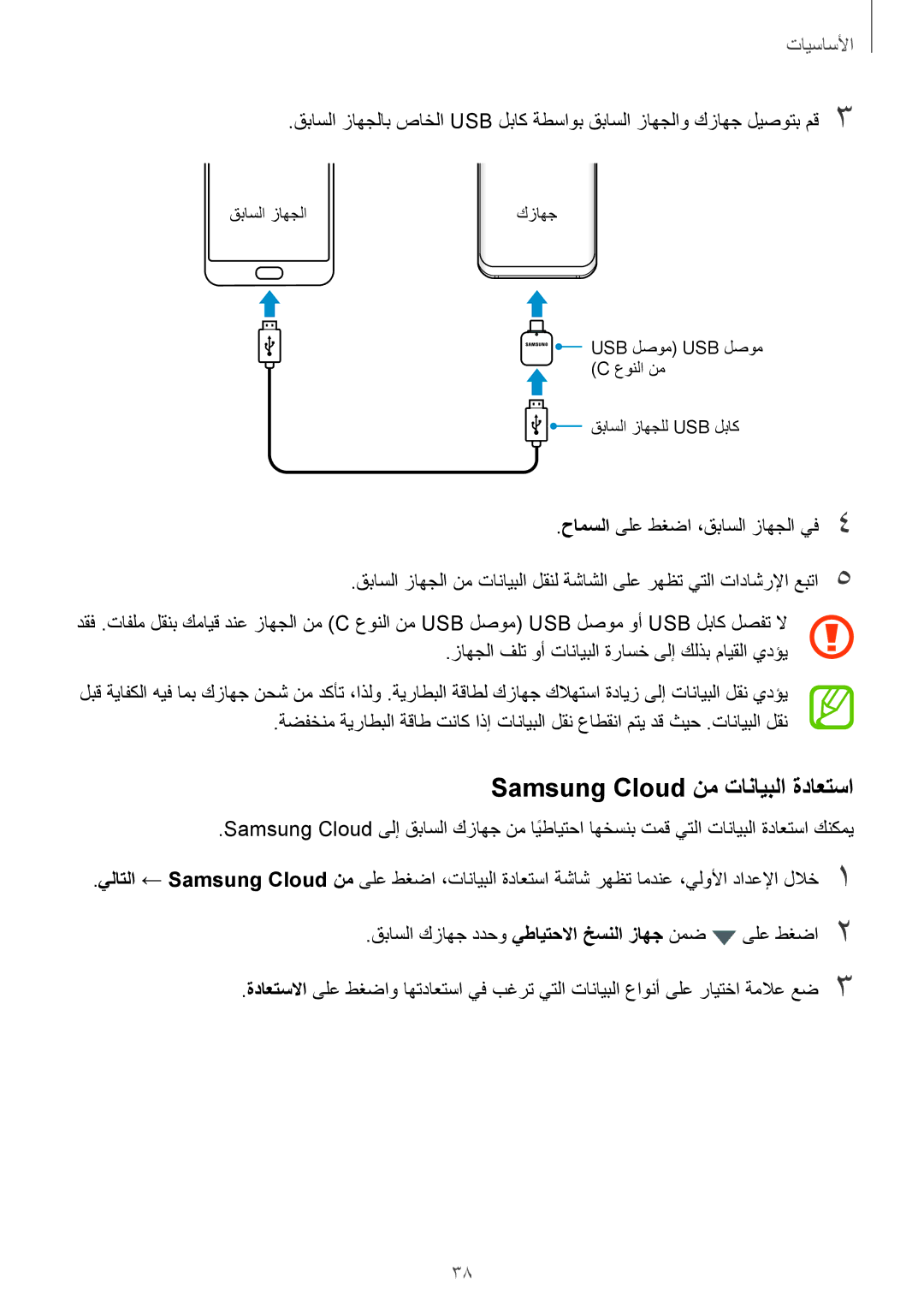 Samsung SM-G960FZBASEE, SM-G965FZKASEE, SM-G965FZBASEE, SM-G960FZPASEE, SM-G960FZKASEE manual Samsung Cloud نم تانايبلا ةداعتسا 