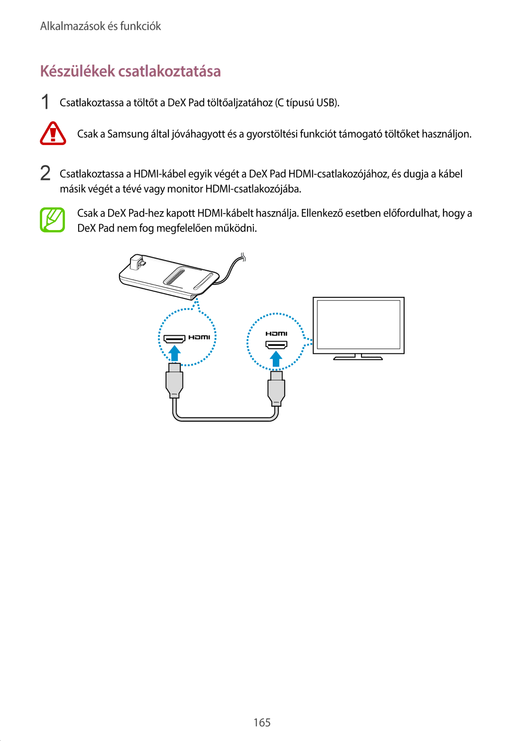 Samsung SM-G960FZPAPAN, SM-G965FZKAVDH, SM-G960FZBDXEH, SM-G960FZPDXEH, SM-G960FZKDXEH manual Készülékek csatlakoztatása 