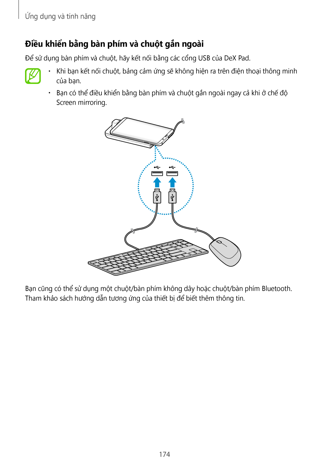 Samsung SM-G965FZBDXXV, SM-G965FZKDXXV, SM-G965FZKGXXV, SM-G965FZPDXXV manual Điều khiển bằng bàn phím và chuột gắn ngoài, 174 