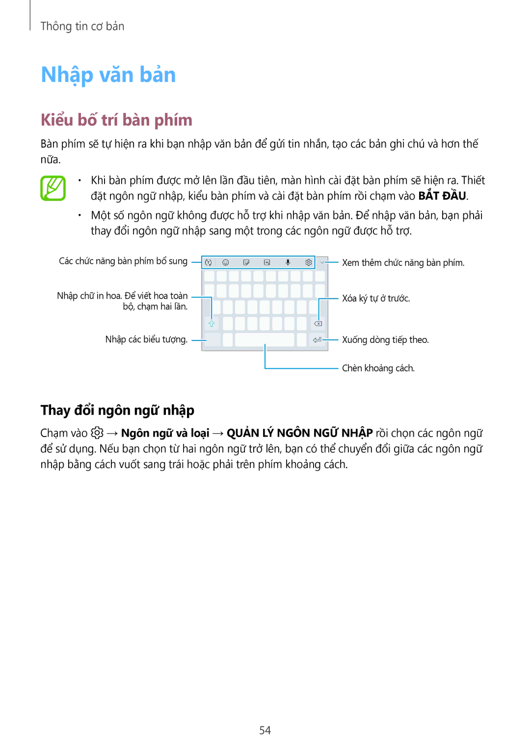 Samsung SM-G965FZBDXXV, SM-G965FZKDXXV, SM-G965FZKGXXV manual Nhập văn bản, Kiểu bố trí bàn phím, Thay đổi ngôn ngữ nhập 