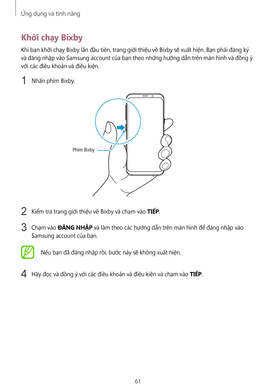 Samsung SM-G965FZKGXXV, SM-G965FZKDXXV, SM-G965FZBDXXV, SM-G965FZPDXXV manual Khởi chạy Bixby 