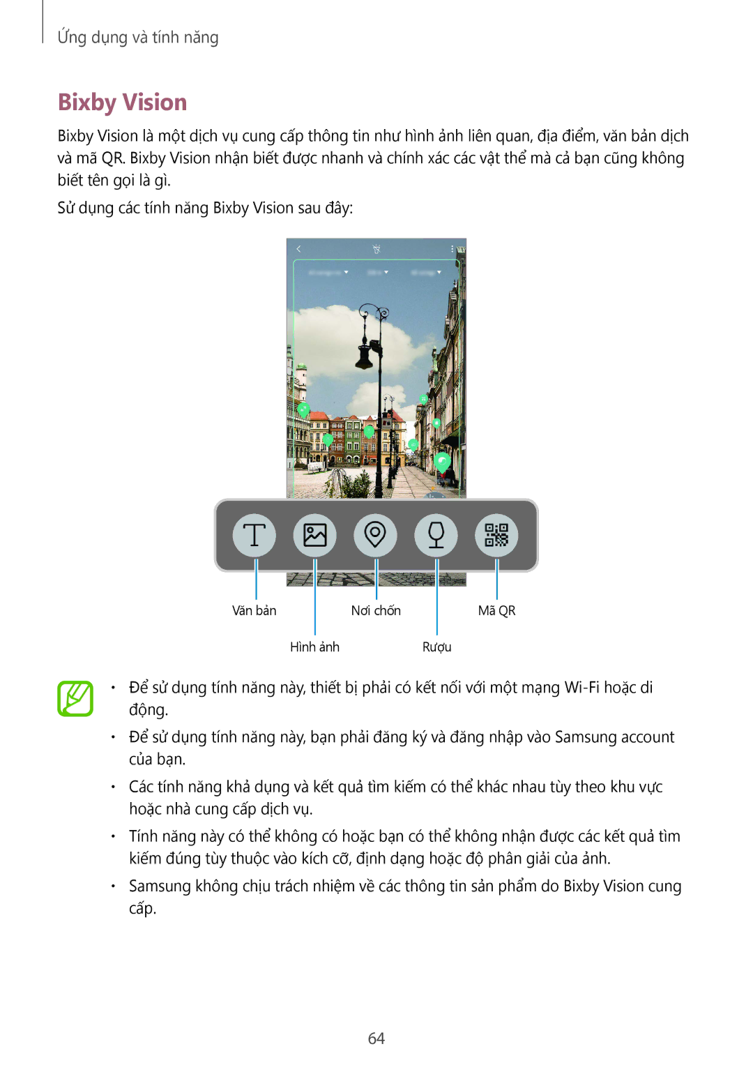 Samsung SM-G965FZKDXXV, SM-G965FZKGXXV, SM-G965FZBDXXV, SM-G965FZPDXXV manual Bixby Vision 