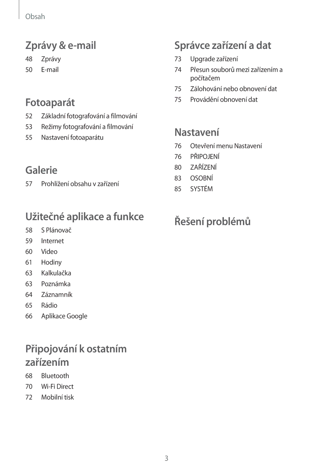 Samsung SM-J100HZKAXEO, SM-J100HZKAPLS, SM-J100HZWDATO, SM-J100HZWAXEO, SM-J100HZBAXEO, SM-J100HZKAVGR manual Zprávy & e-mail 