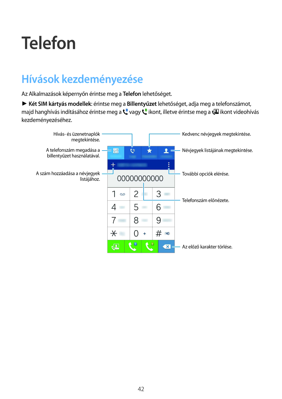 Samsung SM-J100HZWASWR, SM-J100HZKAPLS, SM-J100HZWDATO, SM-J100HZWAXEO, SM-J100HZKAXEO manual Telefon, Hívások kezdeményezése 