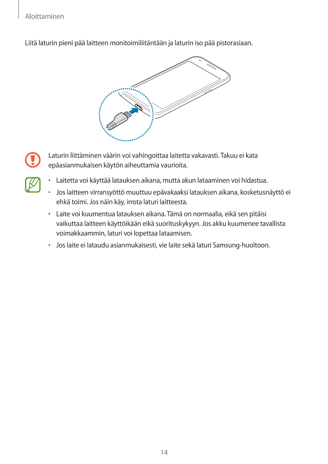 Samsung SM-J100HZBANEE, SM-J100HZKATEN, SM-J100HZWATEN, SM-J100HZWANEE, SM-J100HZKANEE manual Aloittaminen 