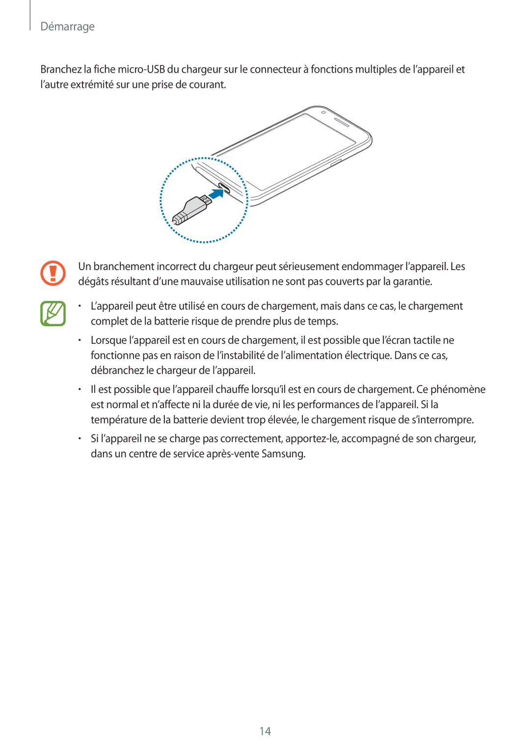 Samsung SM-J100HZKAXEF, SM-J100HZWAXEF manual Démarrage 