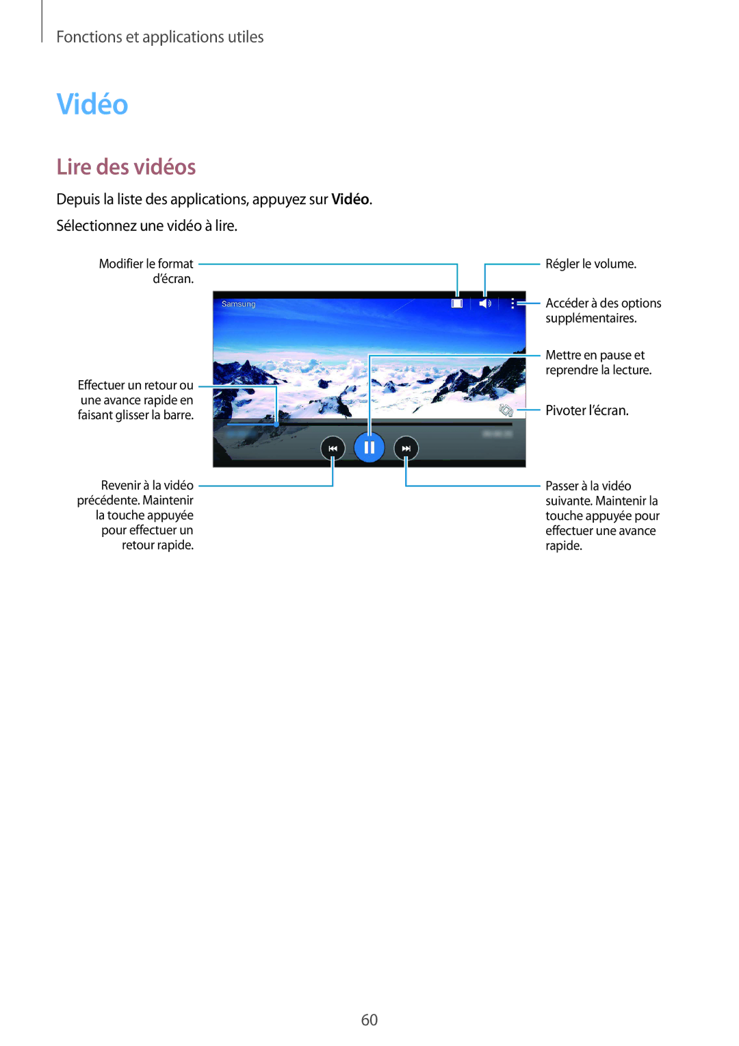 Samsung SM-J100HZKAXEF, SM-J100HZWAXEF manual Vidéo, Lire des vidéos 