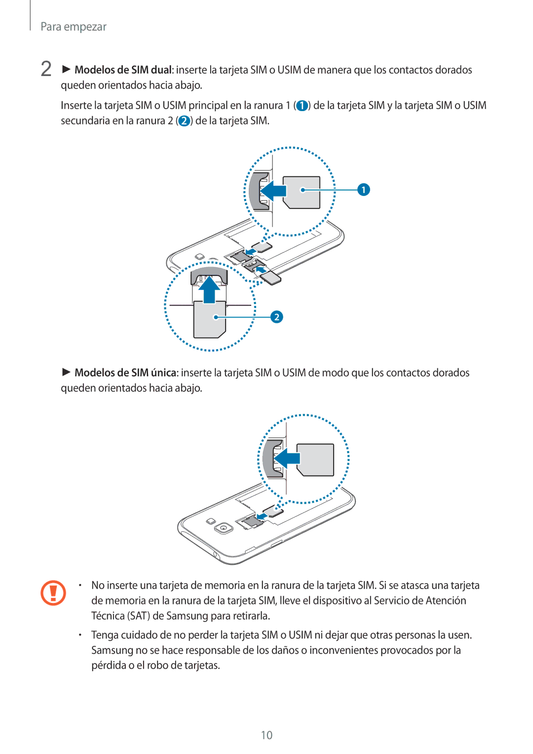 Samsung SM-J100HZWAPHE manual Para empezar 