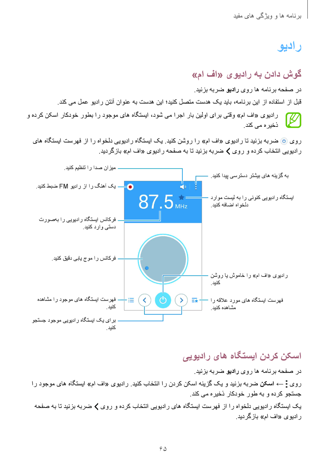 Samsung SM-J100HZBDKSA, SM-J100HZWDKSA manual ويدار, »ما فا« یویدار هب نداد شوگ, ییویدار یاه هاگتسیا ندرک نکسا 