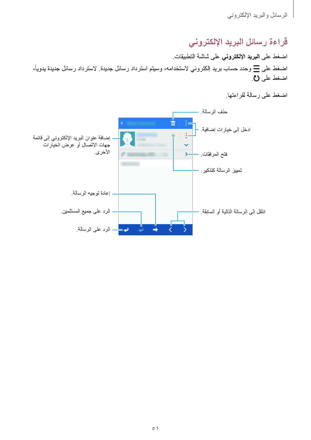 Samsung SM-J110HZKDKSA, SM-J110HZWDKSA, SM-J110HZBDKSA manual ينورتكللإا ديربلا لئاسر ةءارق 