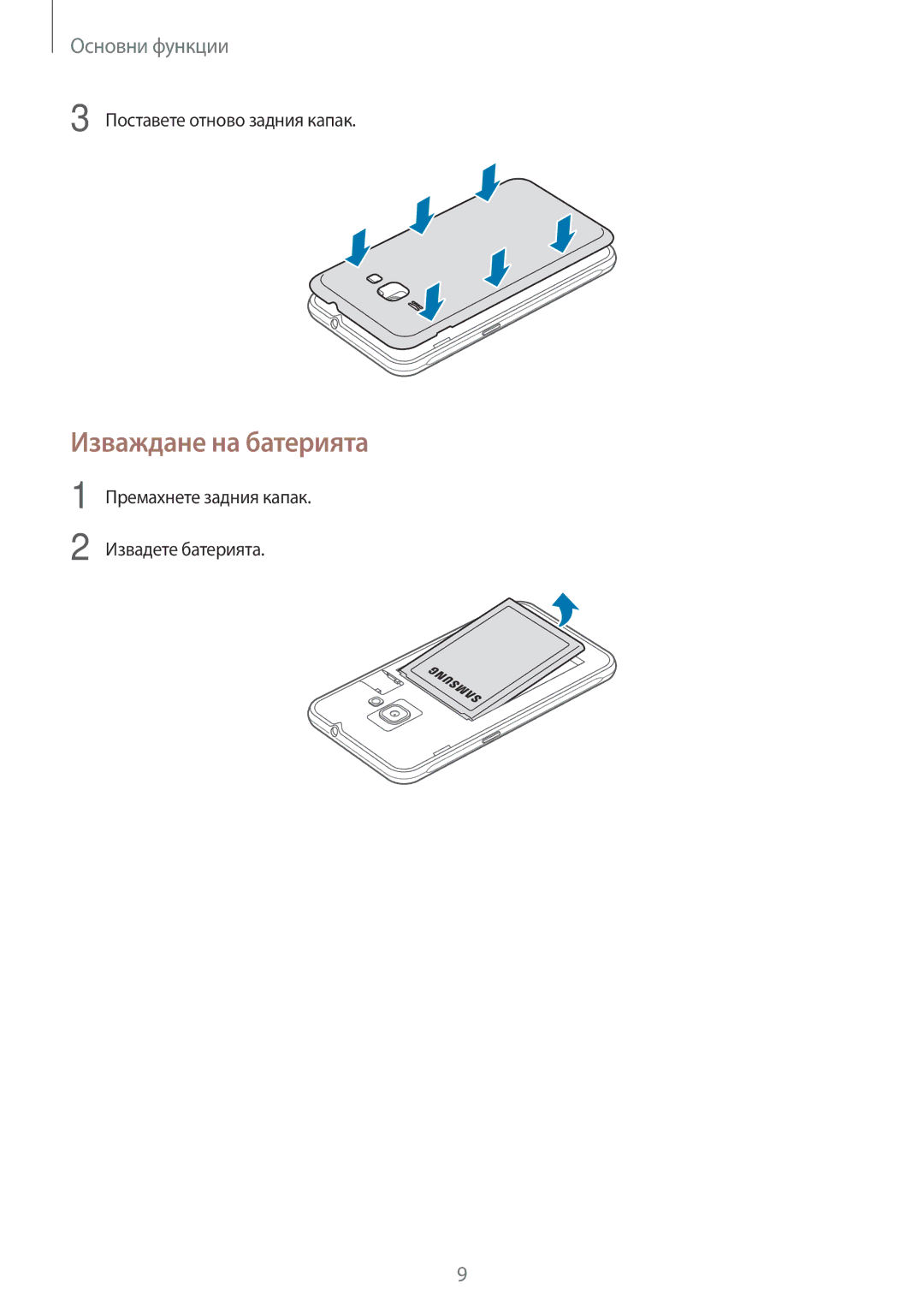 Samsung SM-J120FZDNBGL manual Изваждане на батерията 