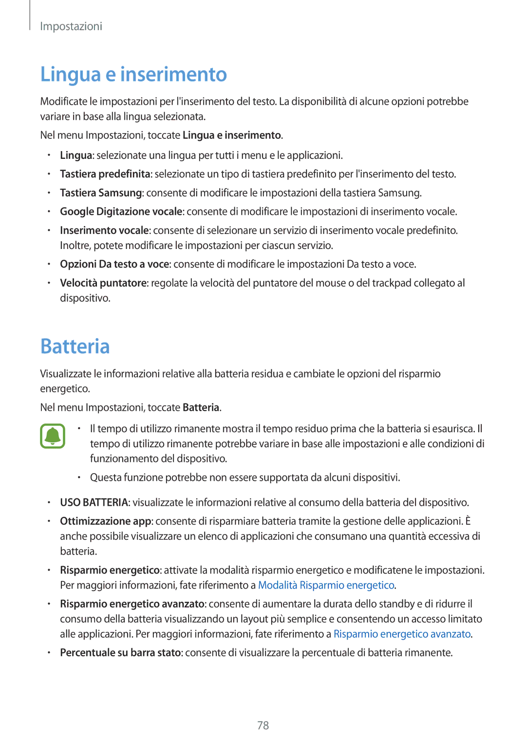 Samsung SM-J120FZKNITV, SM-J120FZDNITV, SM-J120FZWNITV manual Lingua e inserimento, Batteria 