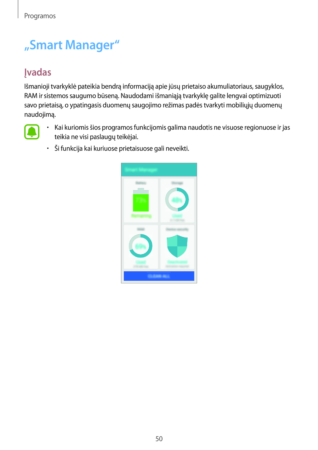 Samsung SM-J120FZKNSEB, SM-J120FZDNSEB manual „Smart Manager 