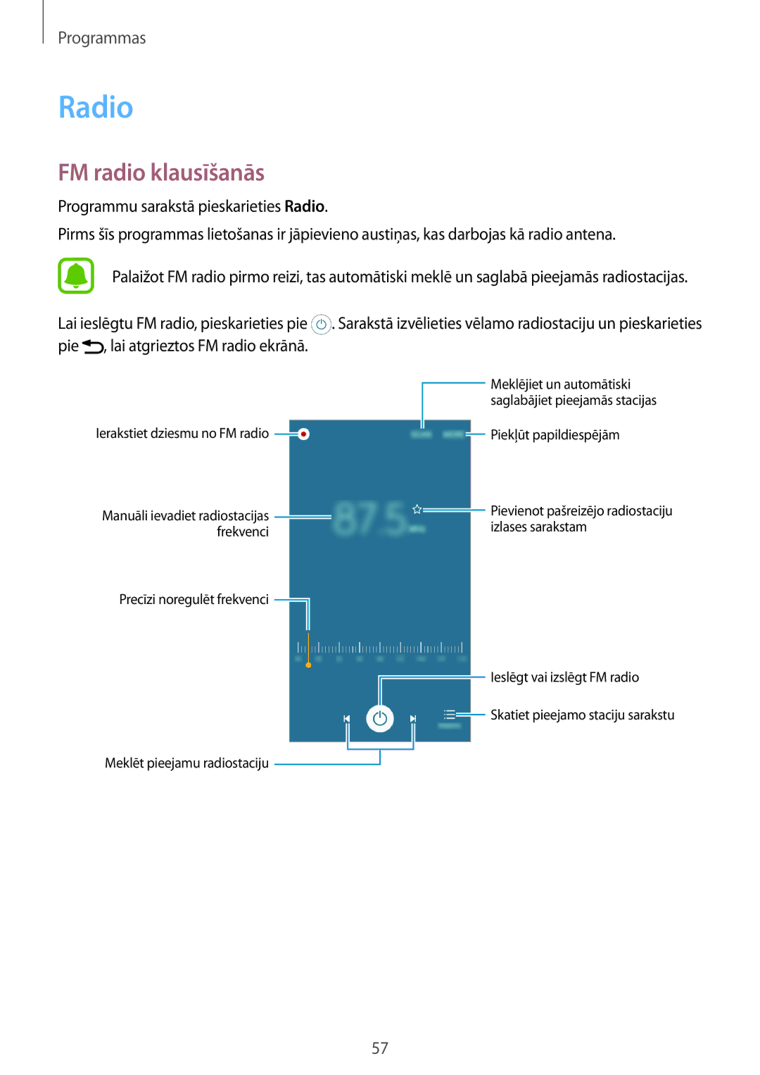 Samsung SM-J120FZDNSEB, SM-J120FZKNSEB manual Radio, FM radio klausīšanās 