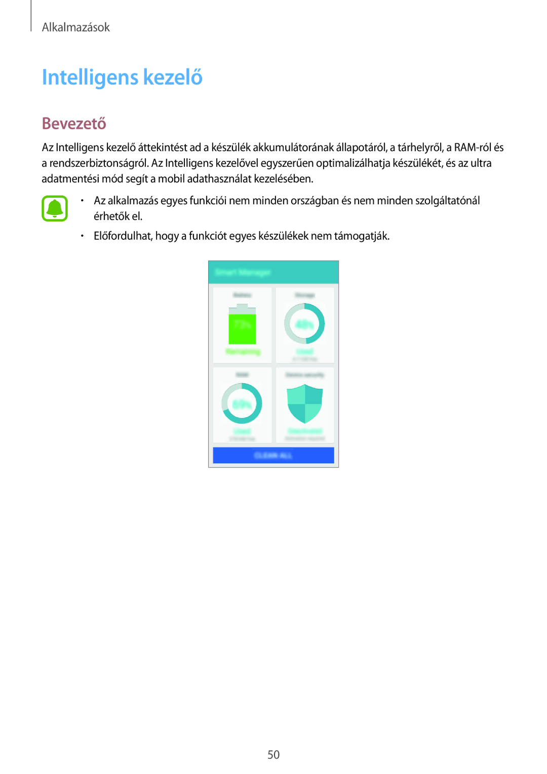 Samsung SM-J120FZKNXEH, SM-J120FZWNEUR, SM-J120FZKNEUR, SM2J120FZDNORX, SM2J120FZDNXEH, SM2J120FZKNVDH manual Intelligens kezelő 