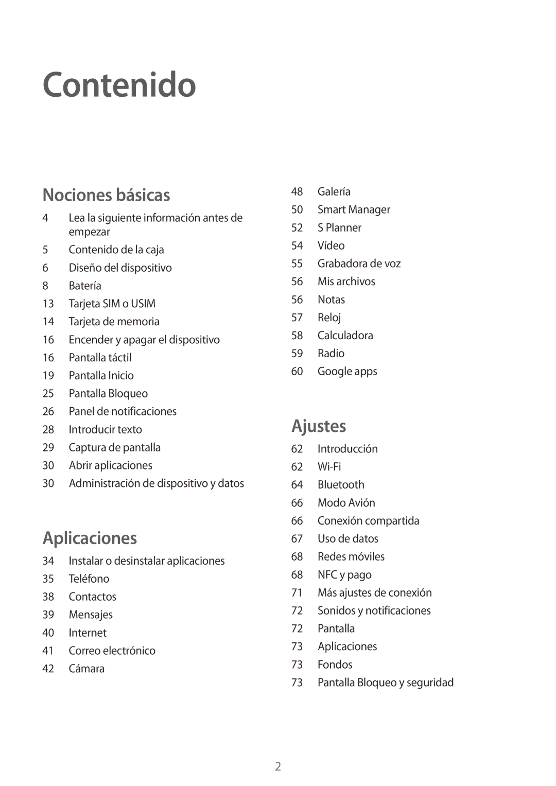 Samsung SM-J120FZWNPHE manual Contenido 