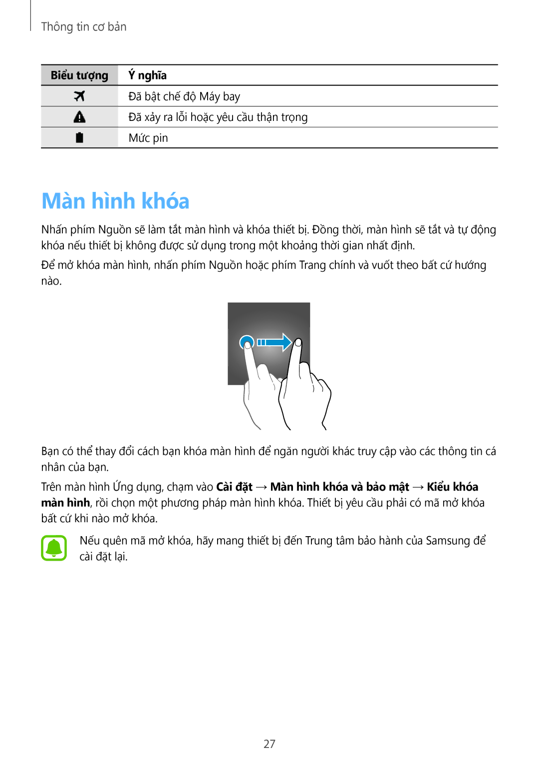 Samsung SM-J200GZWDXXV, SM-J200GZDDXXV manual Màn hình khóa 