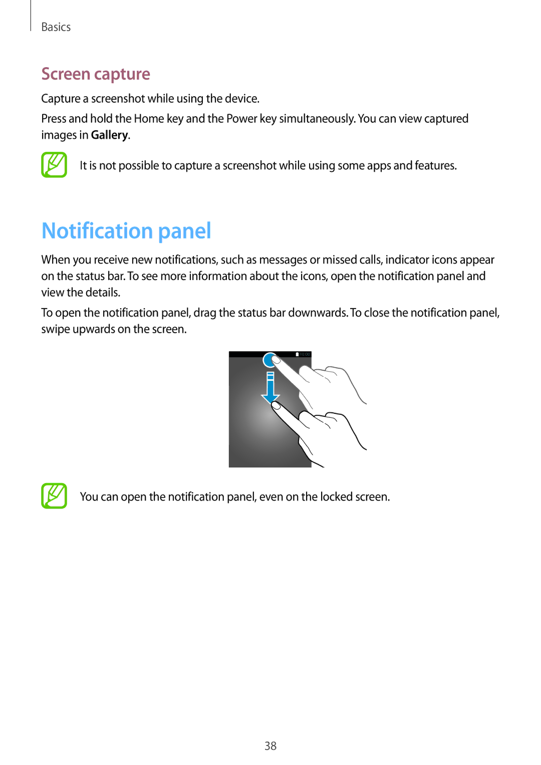 Samsung SM-J250FZSDKSA, SM-J250FZKDKSA, SM-J250FZDDKSA, SM-J250FZDDXXV, SM-J250FZKDXXV Notification panel, Screen capture 