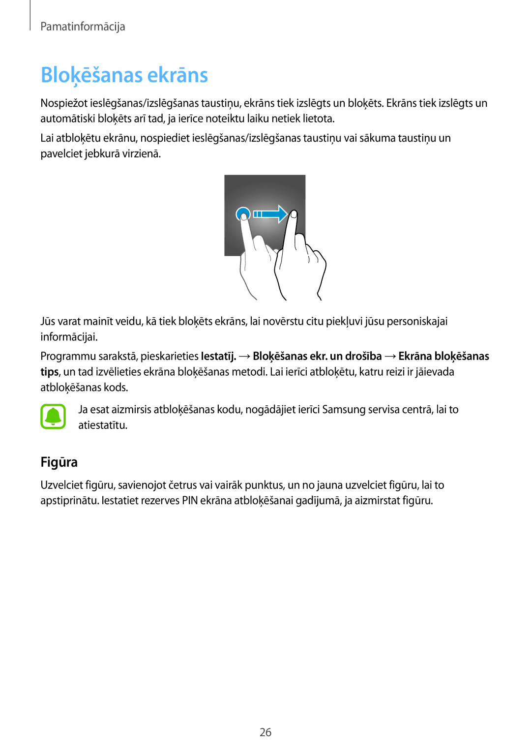 Samsung SM-J320FZDNSEB, SM-J320FZKNSEB manual Bloķēšanas ekrāns, Figūra 