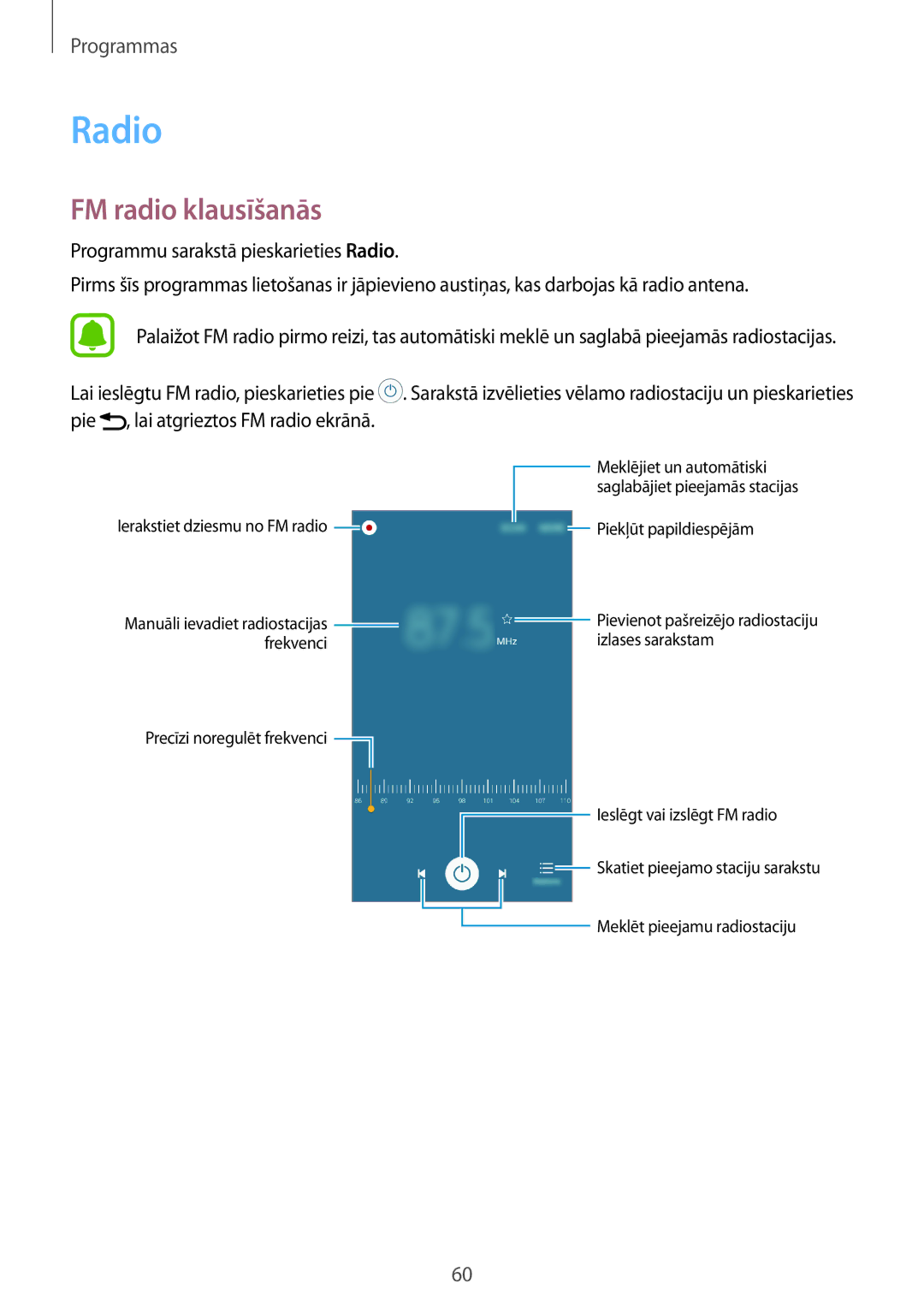 Samsung SM-J320FZDNSEB, SM-J320FZKNSEB manual Radio, FM radio klausīšanās 