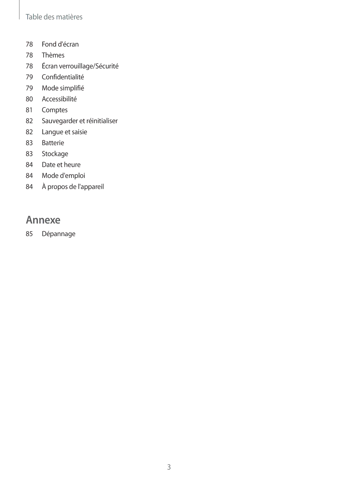 Samsung SM-J320FZDNXEF, SM-J320FZWNXEF, SM-J320FZKNXEF manual Annexe 