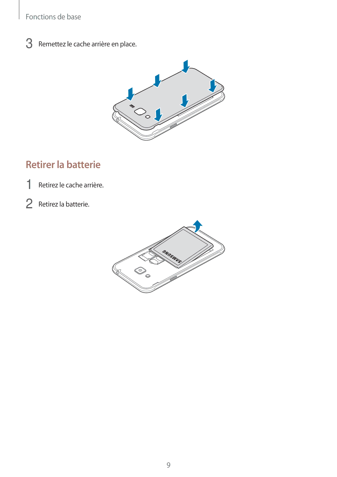 Samsung SM-J320FZDNXEF, SM-J320FZWNXEF, SM-J320FZKNXEF manual Retirer la batterie 
