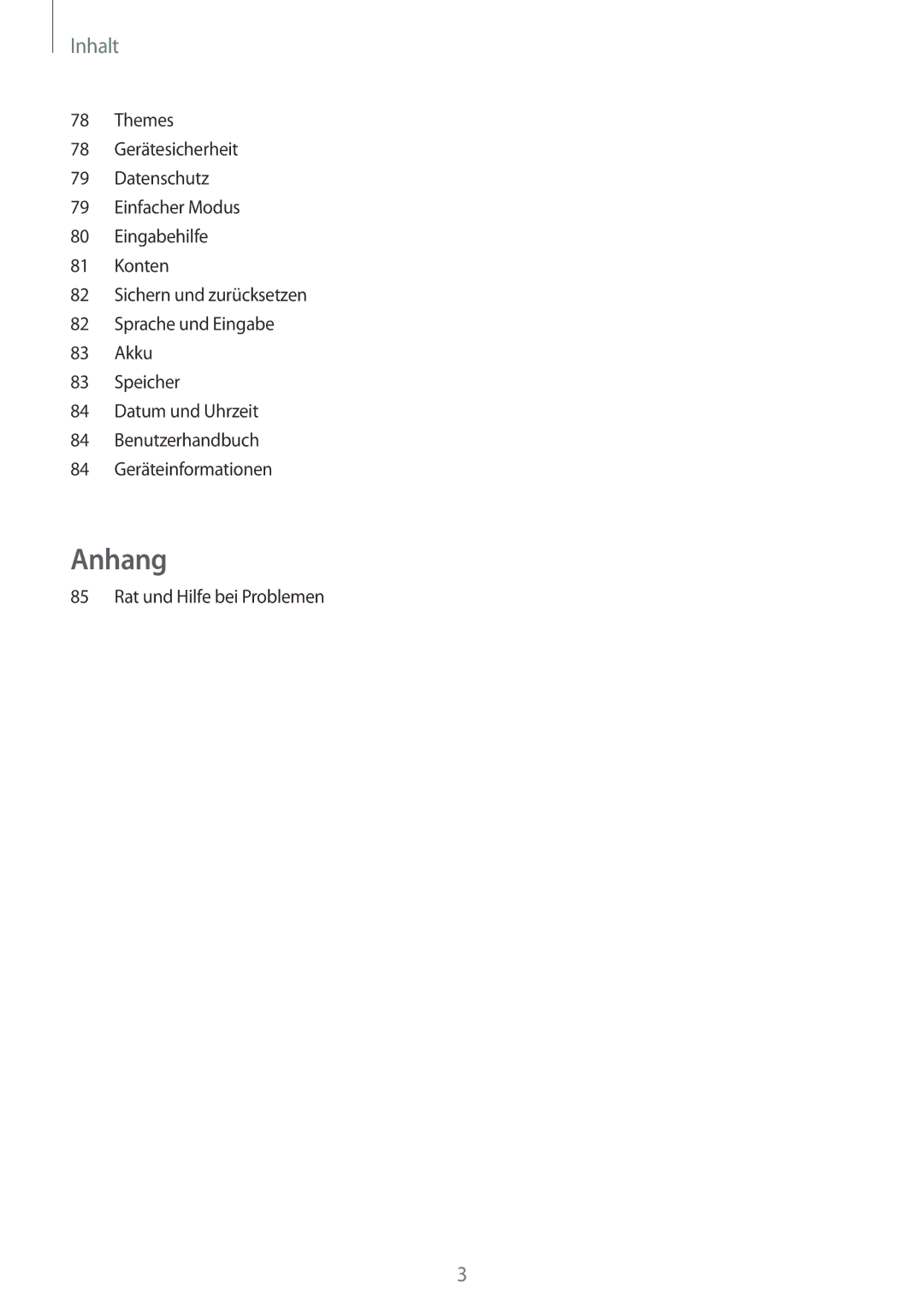 Samsung SM-J320FZKDDBT, SM-J320FZDDDBT, SM-J320FZWDDBT manual Anhang 