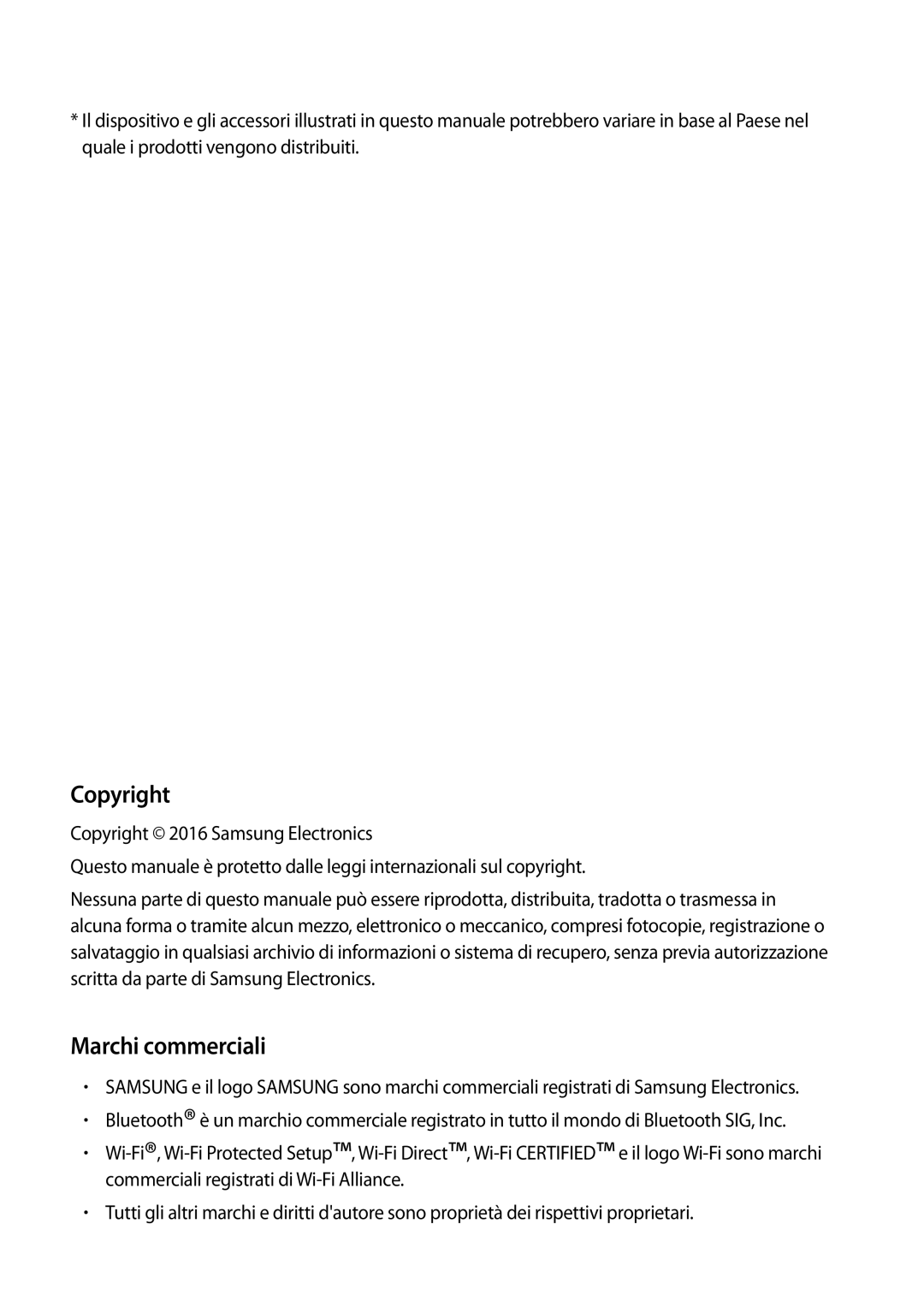 Samsung SM-J320FZWNITV, SM-J320FZKDITV, SM-J320FZWDITV, SM-J320FZDDITV, SM-J320FZKNITV manual Copyright, Marchi commerciali 