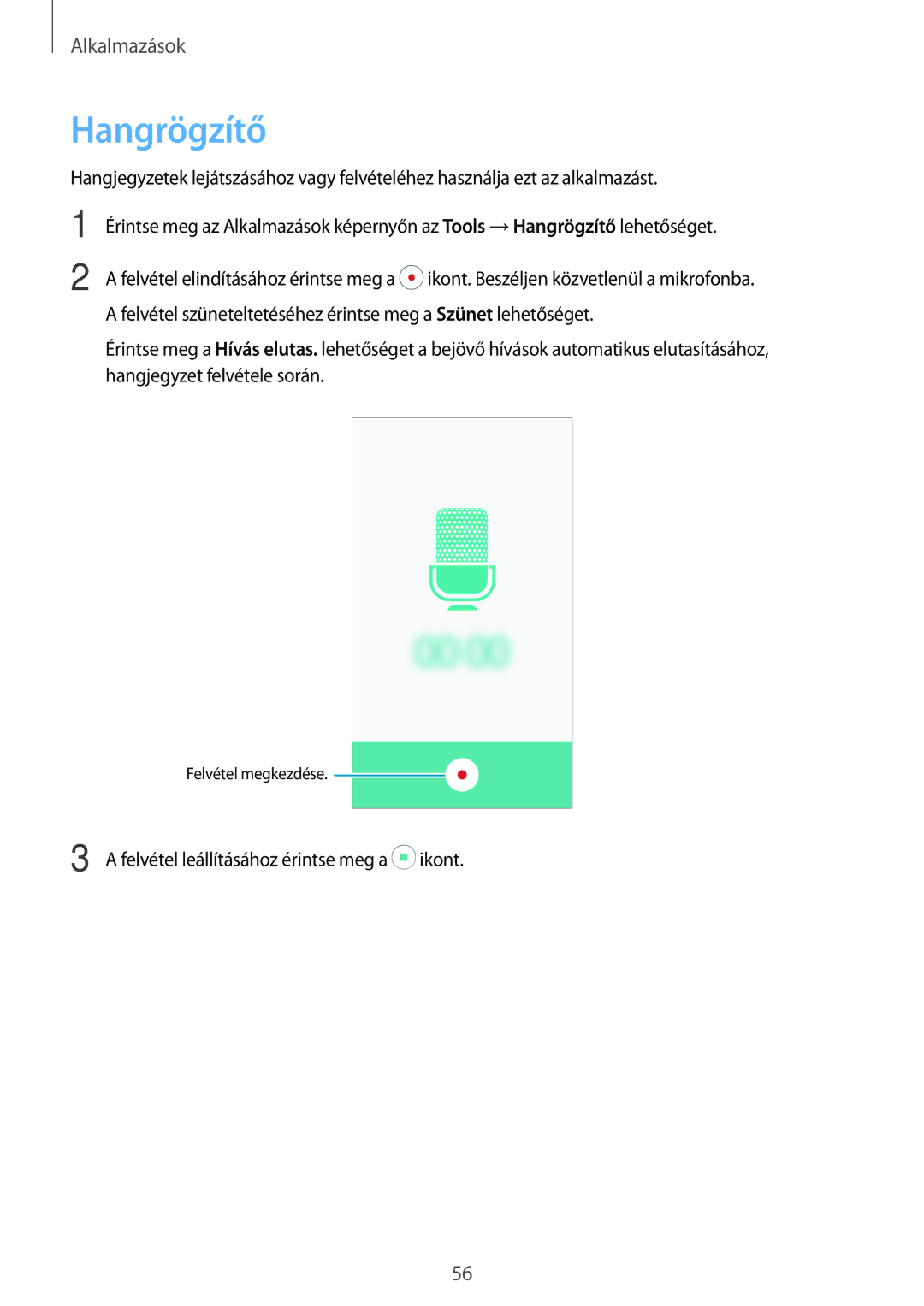 Samsung SM-J320FZDNXEH, SM-J320FZWNXEH, SM-J320FZKNXEH manual Hangrögzítő 