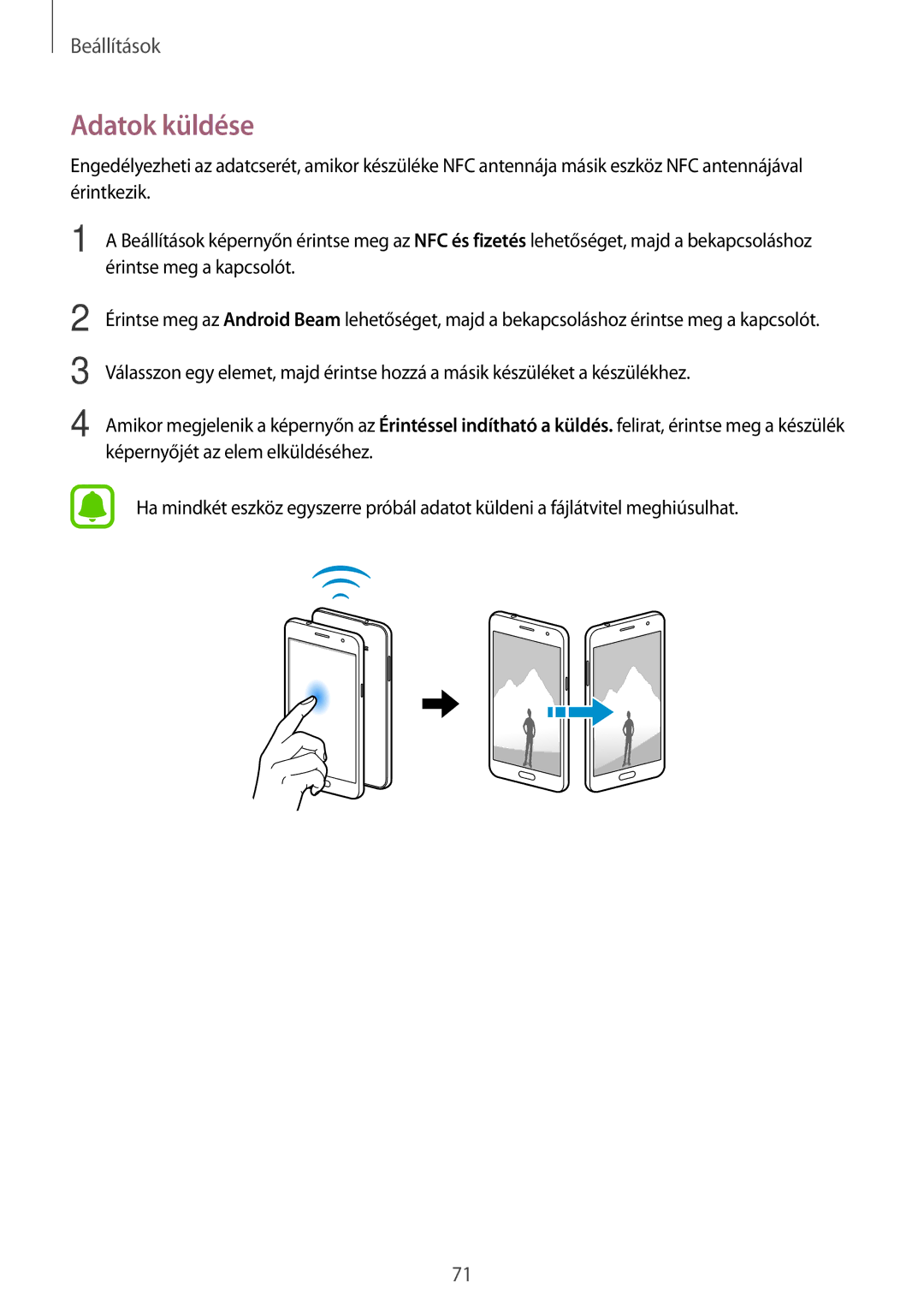 Samsung SM-J320FZDNXEH, SM-J320FZWNXEH, SM-J320FZKNXEH manual Adatok küldése 