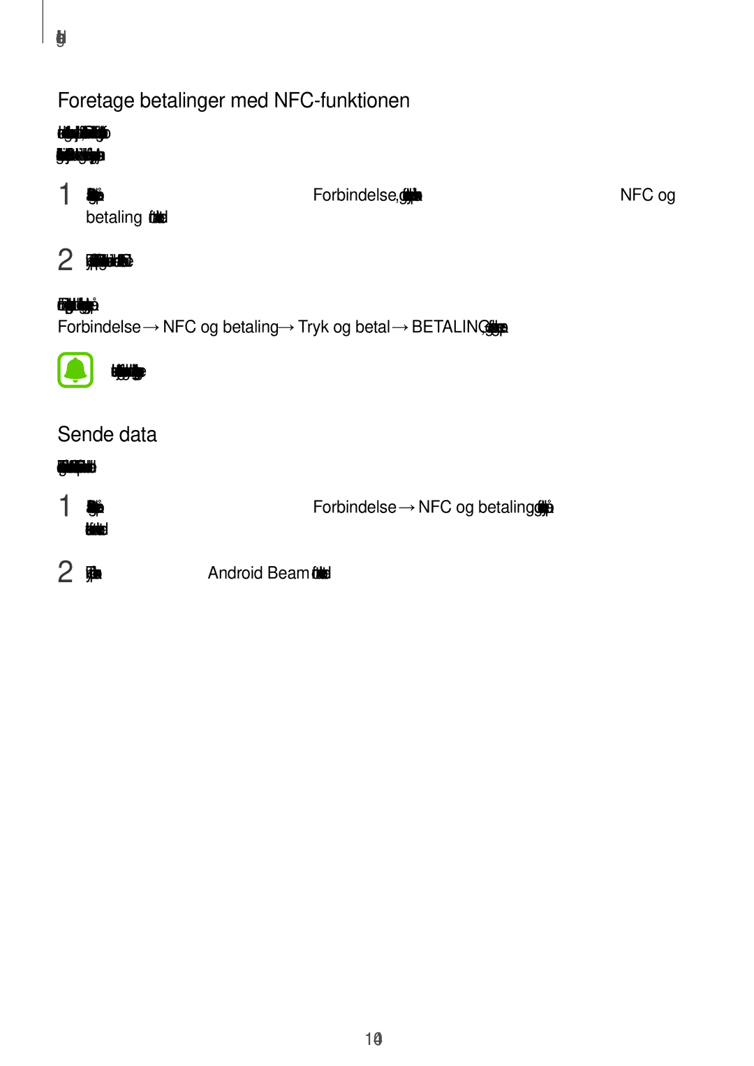 Samsung SM-J330FZSDNEE, SM-J330FZDDNEE, SM-J330FZKDNEE manual Foretage betalinger med NFC-funktionen, Sende data 