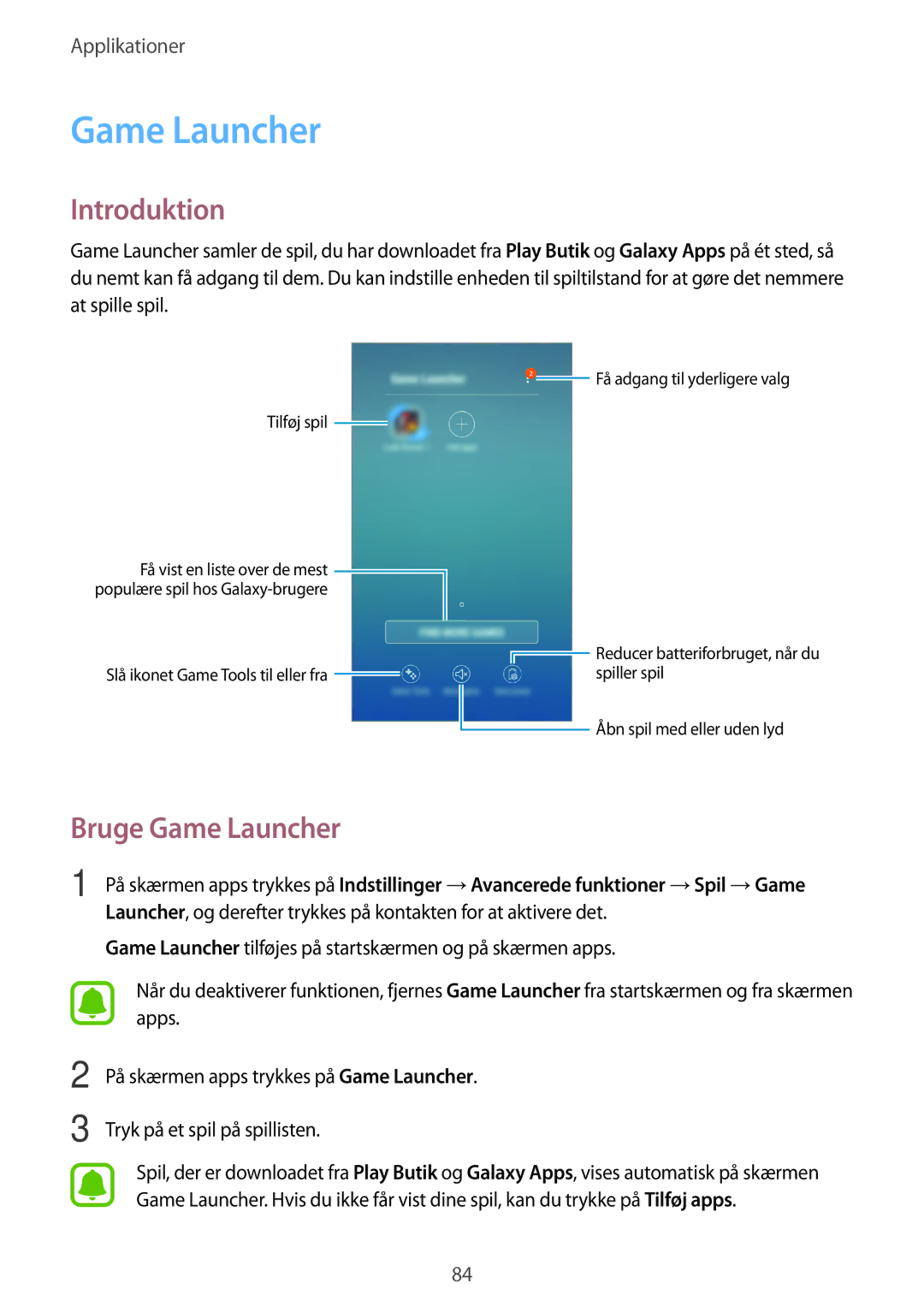 Samsung SM-J330FZDDNEE, SM-J330FZKDNEE, SM-J330FZSDNEE manual Bruge Game Launcher 