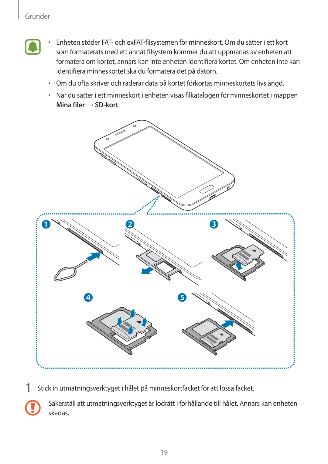 Samsung SM-J330FZKDNEE, SM-J330FZDDNEE, SM-J330FZSDNEE manual Grunder 