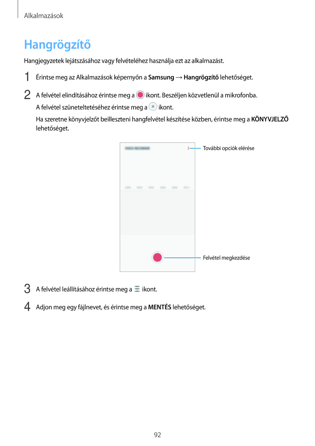 Samsung SM-J330FZKDXEH, SM-J330FZDDXEH, SM-J330FZSDXEH, SM-J330FZKNTMH, SM-J330FZDNTMH manual Hangrögzítő 