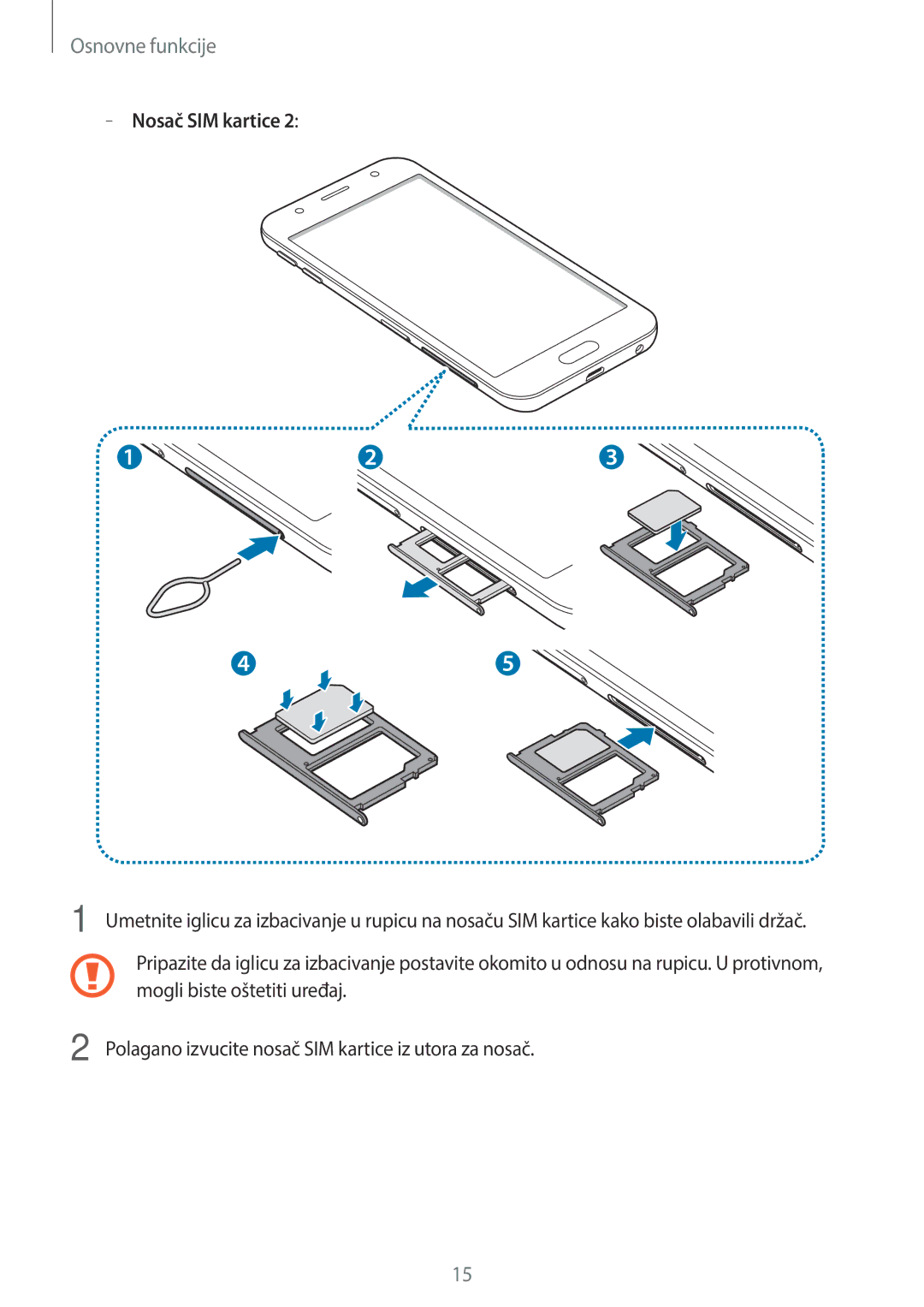 Samsung SM-J330FZSNDHR, SM-J330FZDNSEE, SM-J330FZKNSEE, SM-J330FZSDSEE, SM-J330FZDNDHR, SM-J330FZDDSEE manual Osnovne funkcije 