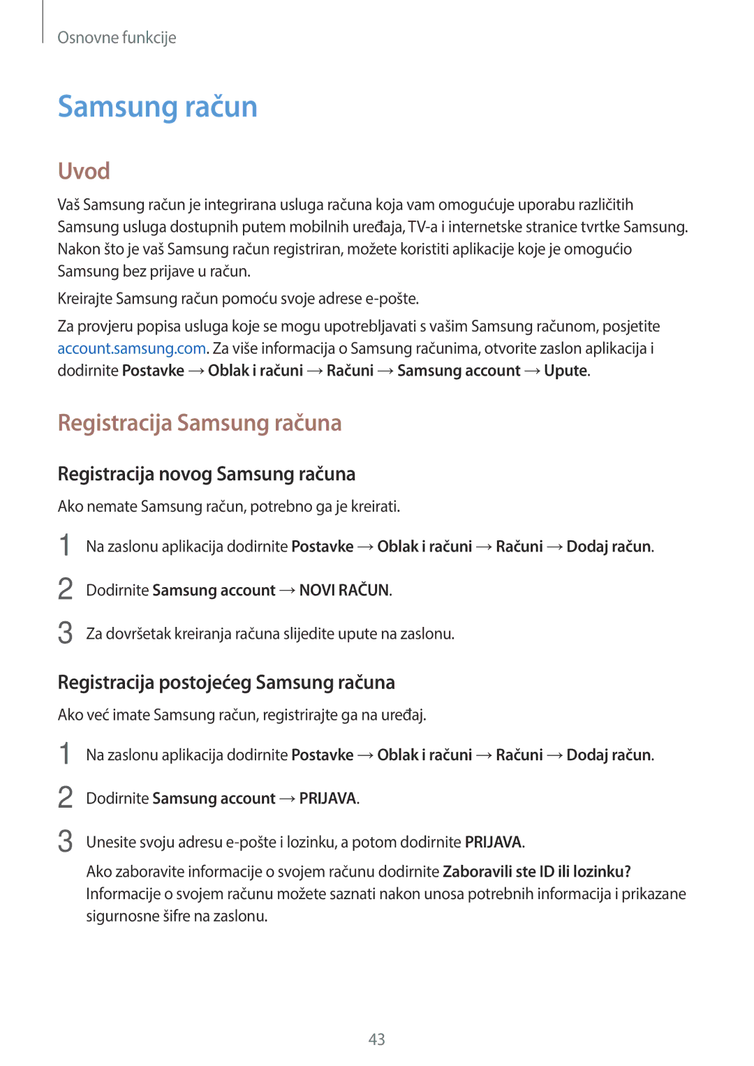 Samsung SM-J330FZKNDHR, SM-J330FZDNSEE, SM-J330FZKNSEE Registracija Samsung računa, Registracija novog Samsung računa 