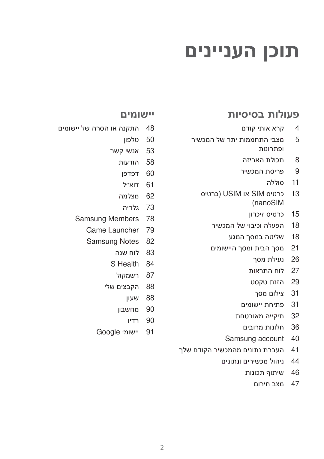 Samsung SM-J330FZKAILO manual םיניינעה ןכות 