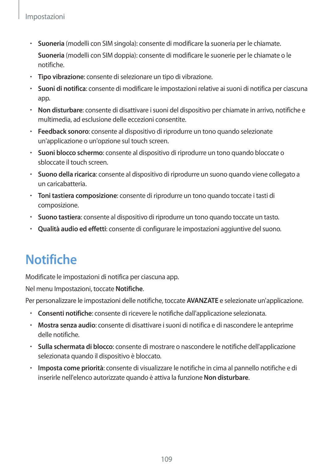 Samsung SM-J330FZSNITV, SM-J330FZKDITV, SM-J330FZDDITV, SM-J330FZSDITV, SM-J330FZKNITV, SM-J330FZDNITV manual Notifiche 