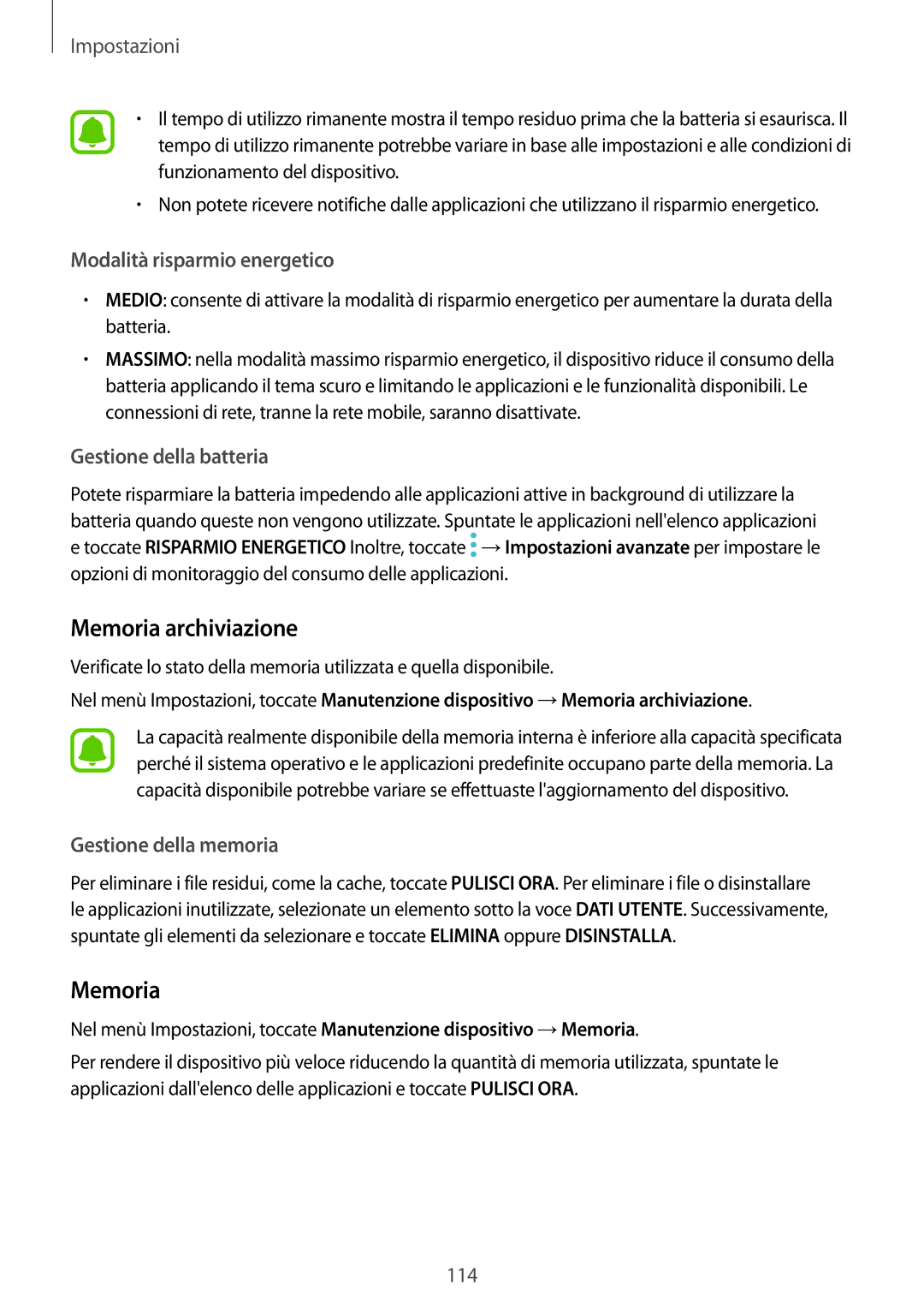 Samsung SM-J330FZKDITV, SM-J330FZSNITV, SM-J330FZDDITV, SM-J330FZSDITV, SM-J330FZKNITV, SM-J330FZDNITV Memoria archiviazione 