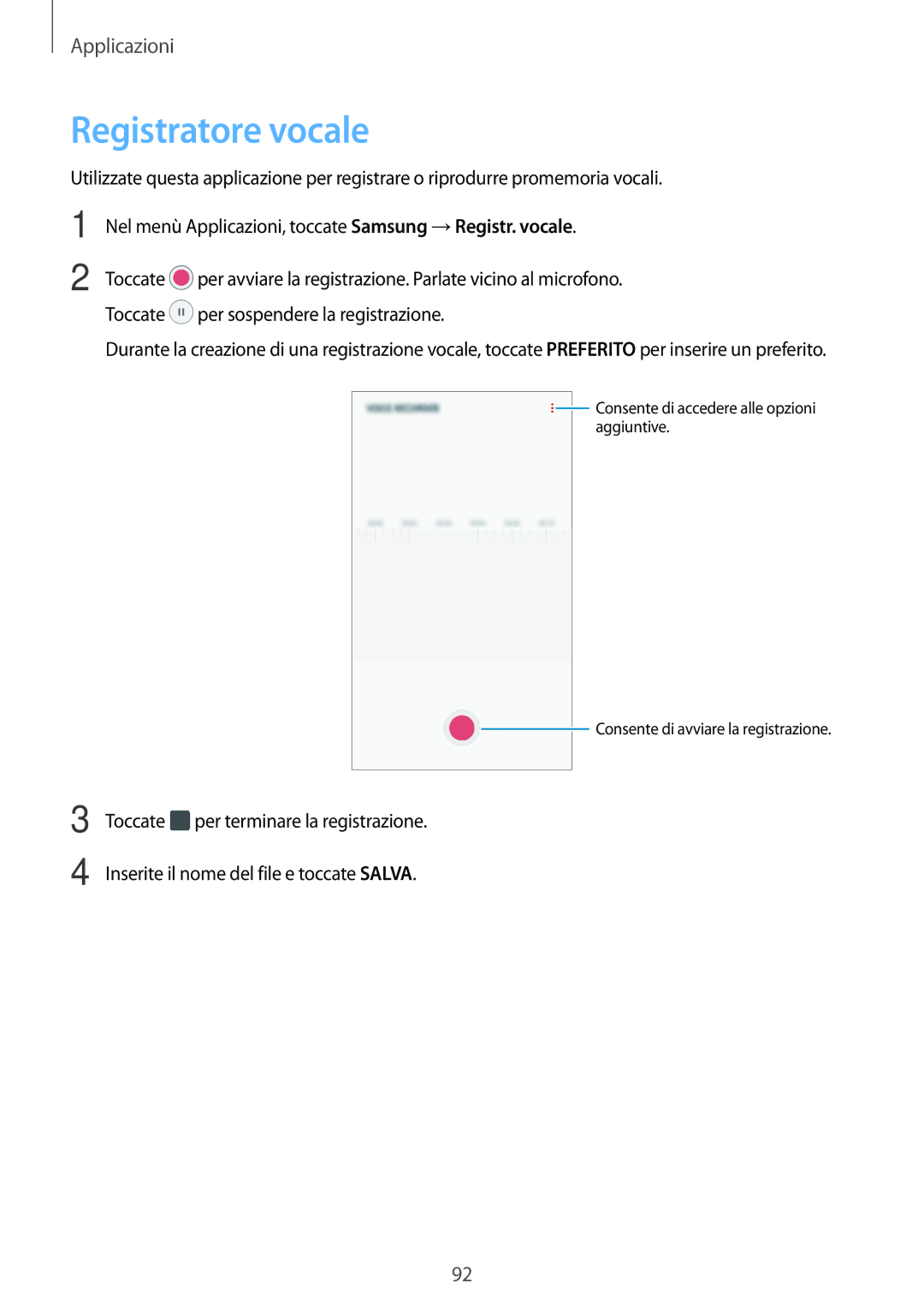 Samsung SM-J330FZDDITV, SM-J330FZKDITV, SM-J330FZSNITV, SM-J330FZSDITV, SM-J330FZKNITV, SM-J330FZDNITV Registratore vocale 