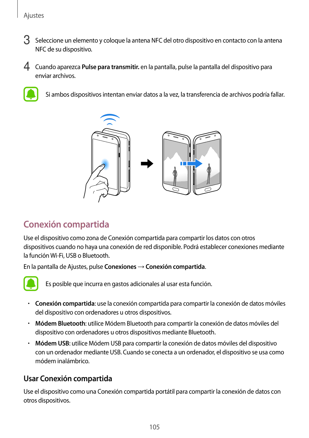 Samsung SM-J330FZSDPHE, SM-J330FZKDPHE, SM-J330FZKNATL, SM-J330FZDDPHE manual Usar Conexión compartida 