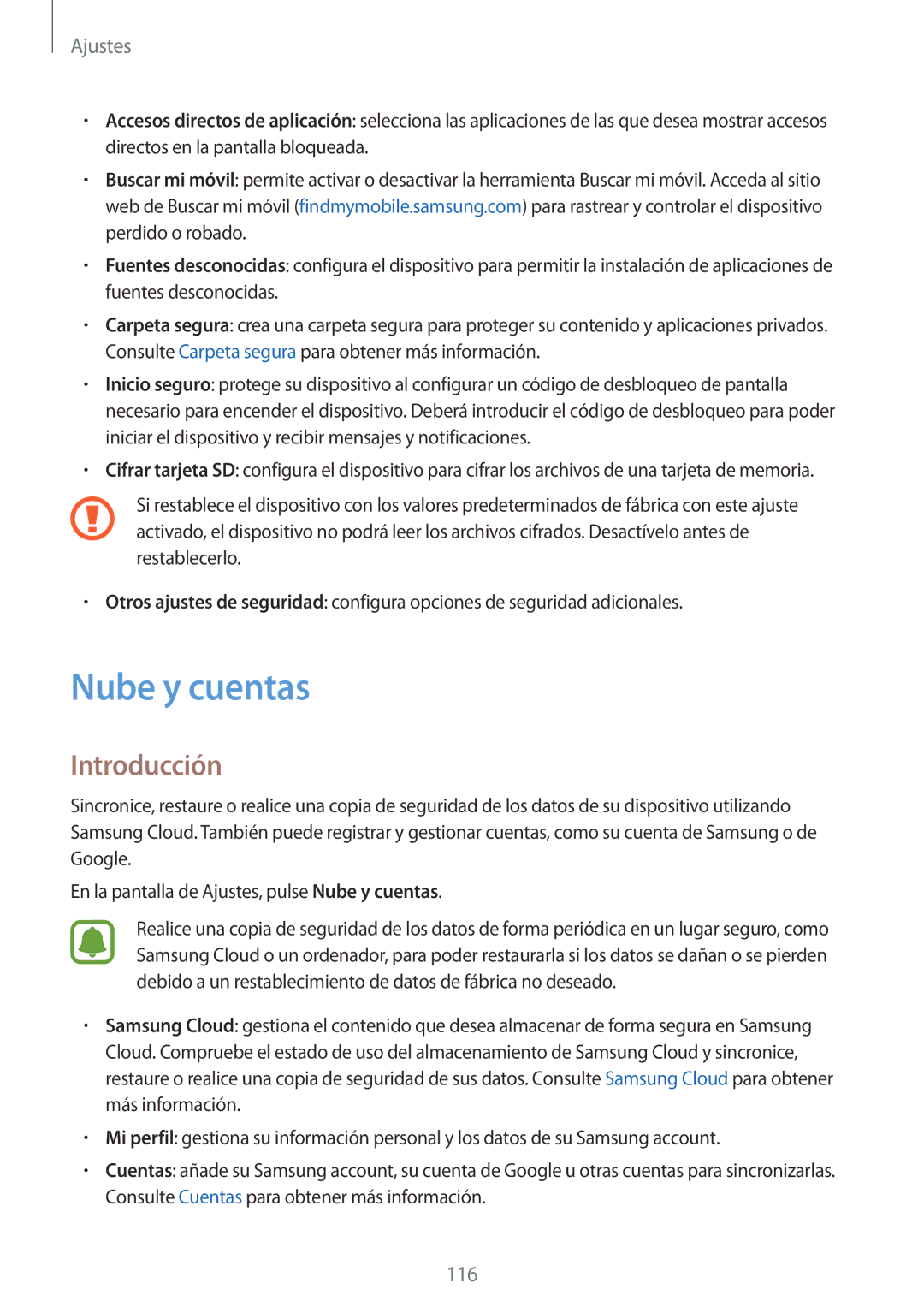 Samsung SM-J330FZKDPHE, SM-J330FZSDPHE, SM-J330FZKNATL, SM-J330FZDDPHE manual Nube y cuentas, Introducción 
