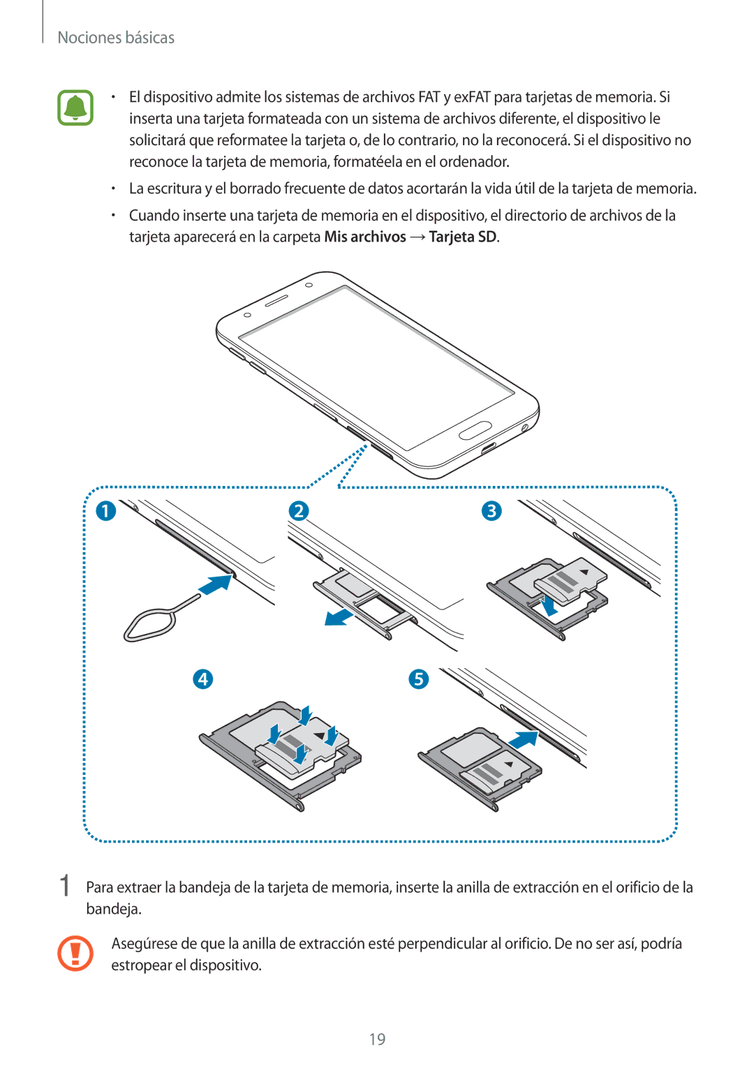 Samsung SM-J330FZDDPHE, SM-J330FZKDPHE, SM-J330FZSDPHE, SM-J330FZKNATL manual Nociones básicas 