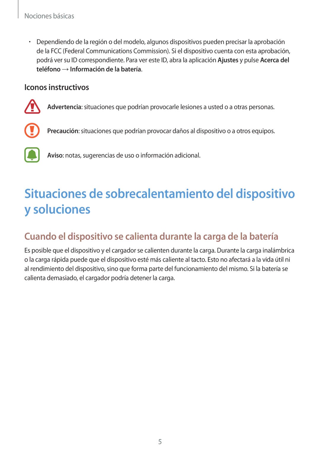 Samsung SM-J330FZSDPHE, SM-J330FZKDPHE, SM-J330FZKNATL, SM-J330FZDDPHE manual Iconos instructivos, Nociones básicas 