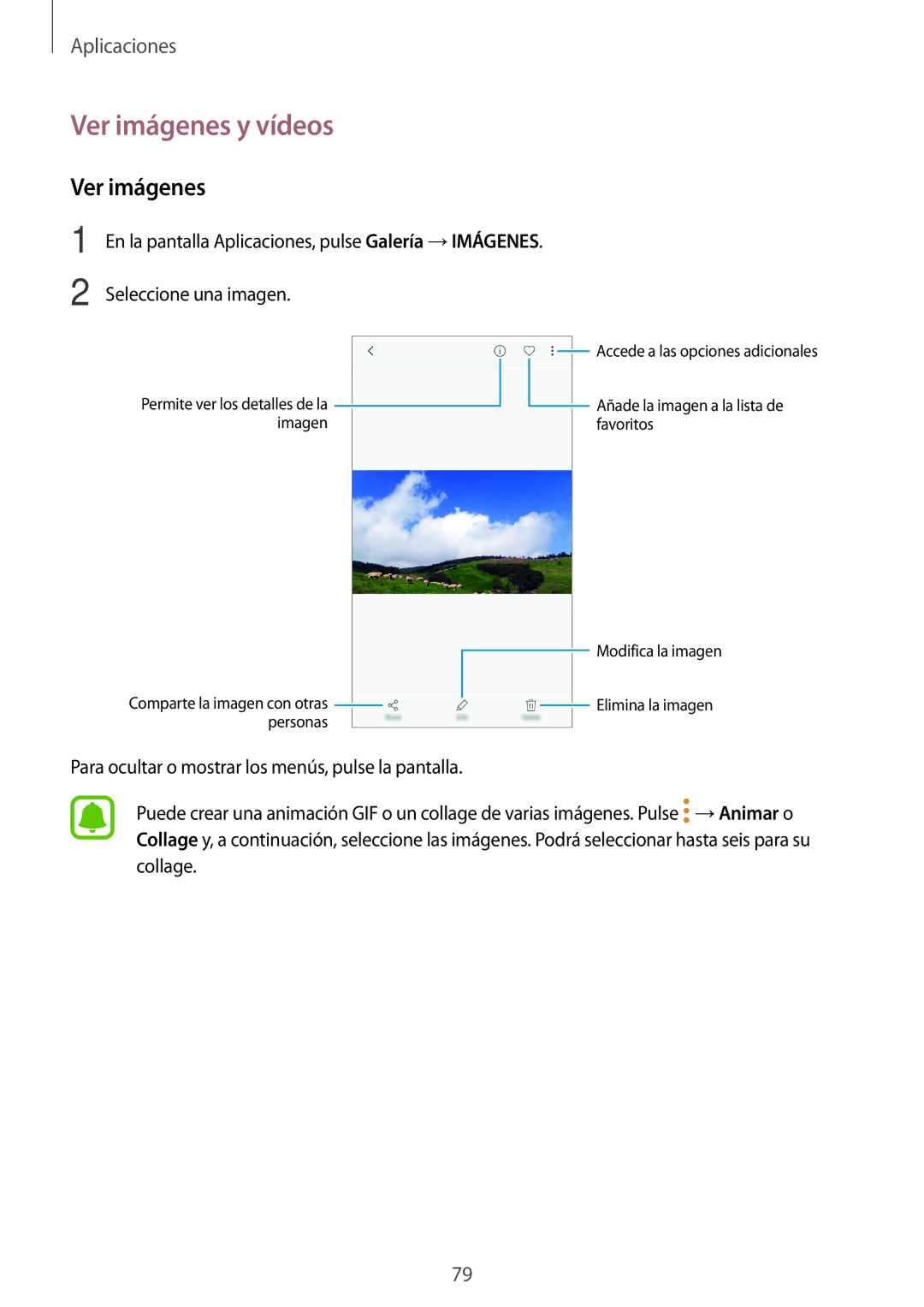 Samsung SM-J330FZDDPHE, SM-J330FZKDPHE, SM-J330FZSDPHE, SM-J330FZKNATL manual Ver imágenes y vídeos 