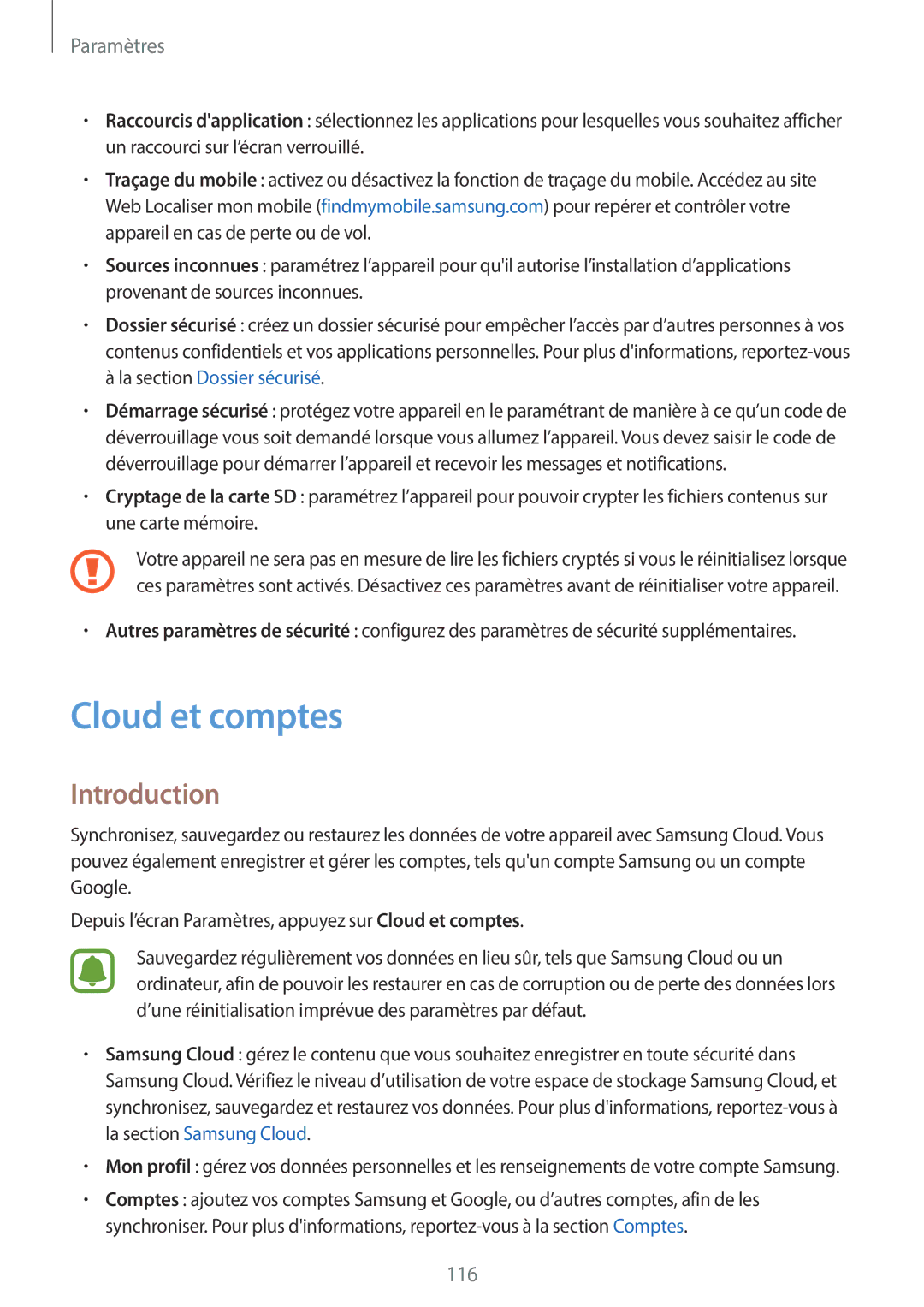 Samsung SM-J330FZSNXEF, SM-J330FZKNXEF, SM-J330FZDNXEF manual Cloud et comptes, Introduction 