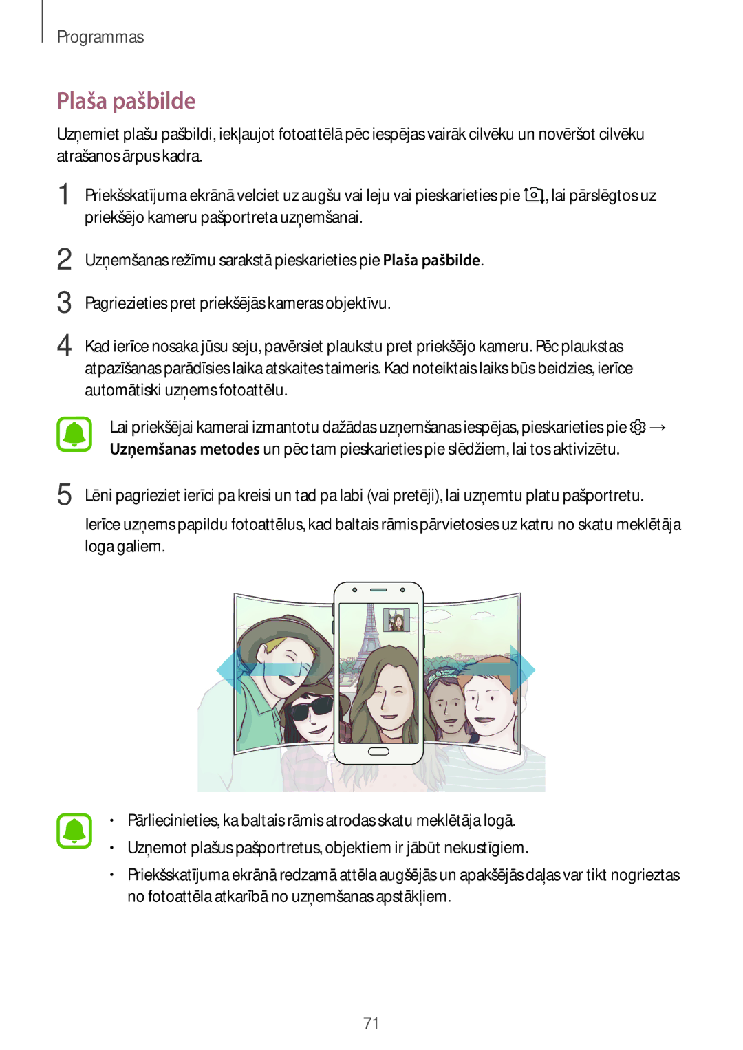 Samsung SM-J330FZKDSEB, SM-J330FZSDSEB, SM-J330FZDDSEB manual Plaša pašbilde 